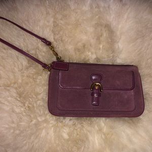 Coach Purple Suede Wristlet